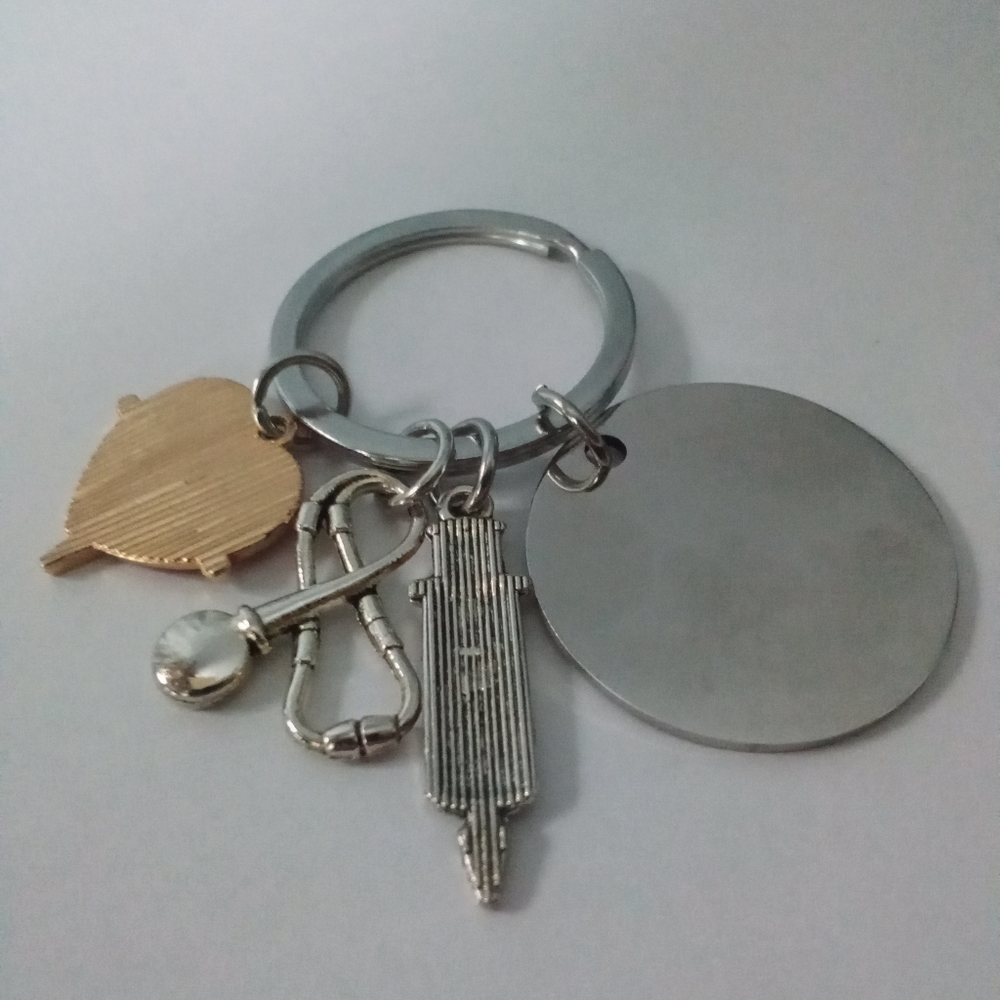 Medical Charm Keychain Nurse / Doctor Inspirational Gift Heart Beat Charm - Picture 5 of 6